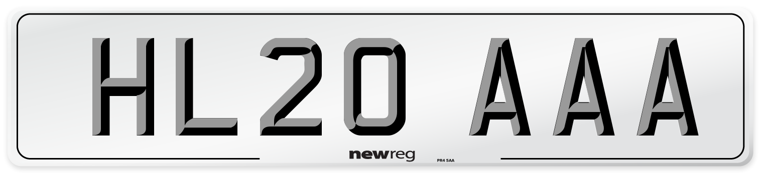 HL20 AAA Number Plate from New Reg